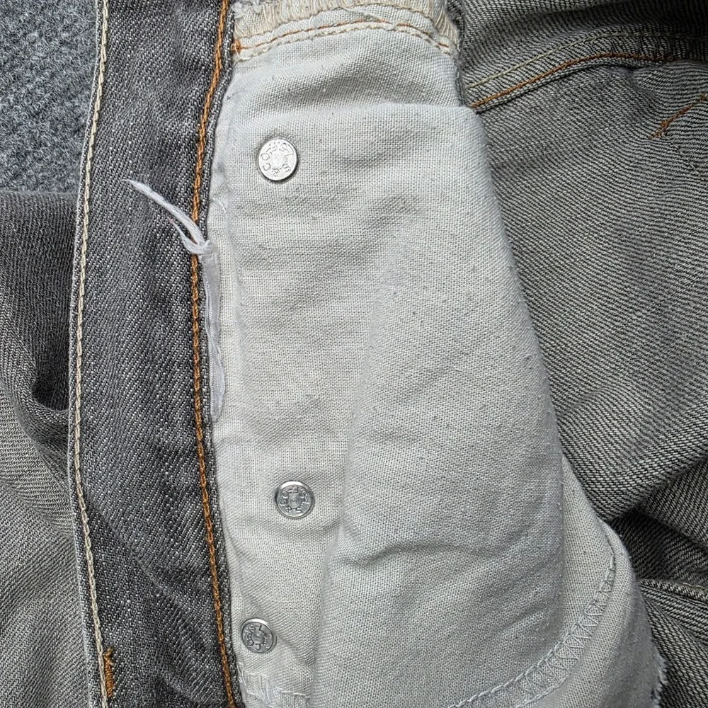Levi's 514 Slim Straight Jeans‎ Mens Gray Denim Cut Off Raw Hem Gray 34 x 27